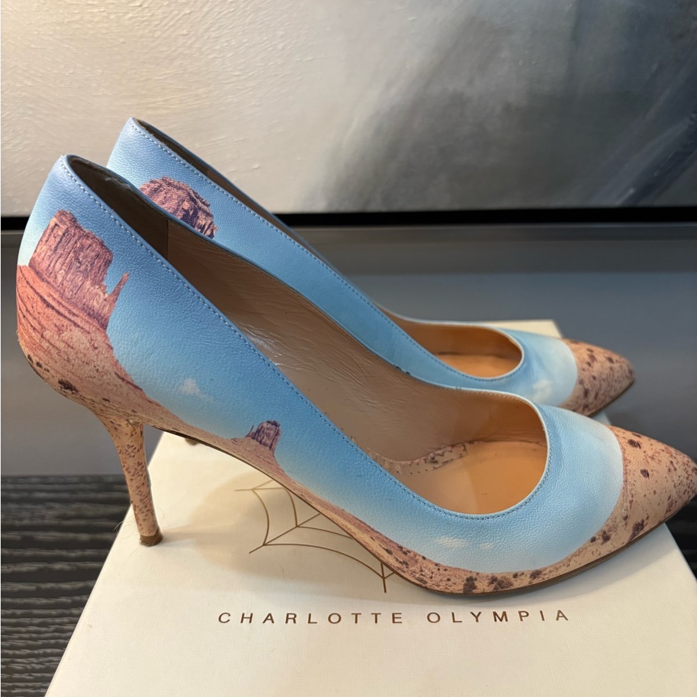 Charlotte Olympia Panoramic Desiree Canyon Print Heels